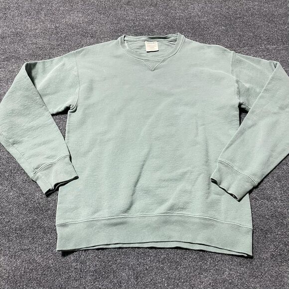 ComfortWash Sweatshirt Mens Small Green Crewneck Pullover Hanes V Stitch Solid - Picture 1 of 8